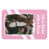 馬好き白ピンク マグネット (横)