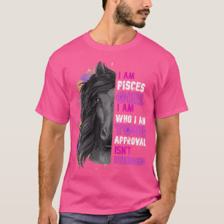 馬好き私は魚座の女の子は馬Eに乗って大好き Tシャツ