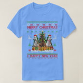馬好き醜いセーターメリークリスマスハッピーニュー Tシャツ (デザイン正面)