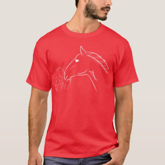 馬好き馬キスをするの少年 Tシャツ