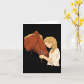 馬好き馬乗り馬リディ カード (黄色い花)