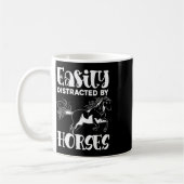馬好き馬乗馬おもしろい動物H コーヒーマグカップ (左)