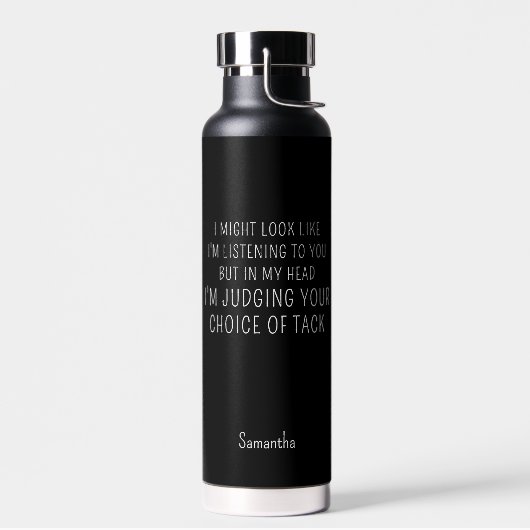 馬好き馬術ギフトおもしろい名前をカスタムする ウォーターボトル (左面)