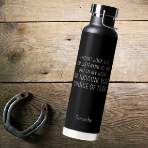 馬好き馬術ギフトおもしろい名前をカスタムする ウォーターボトル