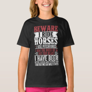 馬好き馬術乗馬注意馬乗馬 Tシャツ