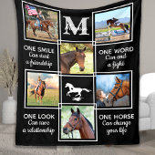 馬好き馬術写真パーソナライズされたコラージュ フリースブランケット