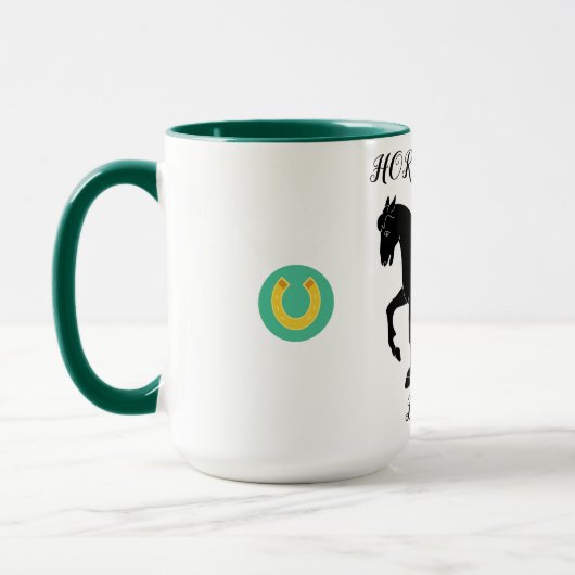 馬好き2のトーン付きマグパーソナライズされたの名前。 マグカップ (左)