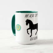 馬好き2のトーン付きマグパーソナライズされたの名前。 マグカップ (正面左)
