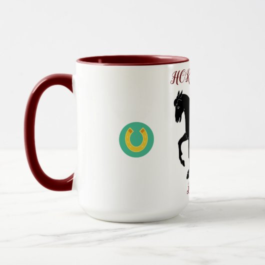 馬好き2トンの名前パーソナライズされた付きマグカップ。 マグカップ (左)