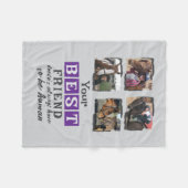 馬好き4最高のフォトフレンド灰色パープル フリースブランケット (正面(横))