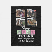 馬好き4最高のフォトフレンド黒ピンクグリーン フリースブランケット (正面)