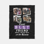 馬好き4最高のフォトフレンド黒紫 フリースブランケット (正面)