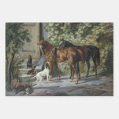 馬好き(ウマ科のArt)の選択 ラッピングペーパーシート (正面)