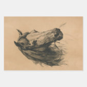 馬好き(ウマ科のArt)の選択 ラッピングペーパーシート (正面3)