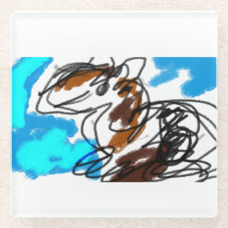 馬好き ガラスコースター