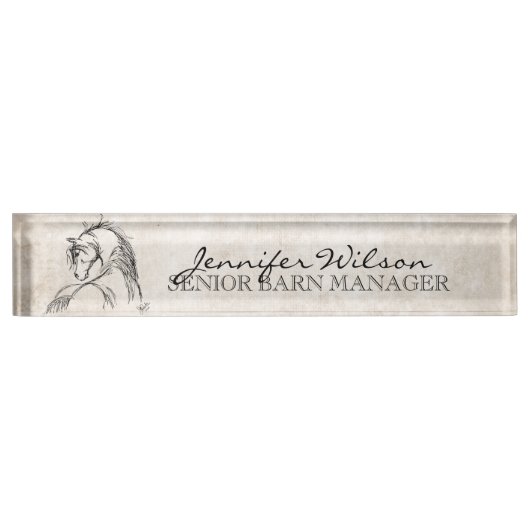 馬好き デスクネームプレート (正面)