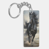 馬好き、ブラックスタリオン キーホルダー (正面左)