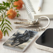 馬好き、ブラックスタリオン キーホルダー (正面右)