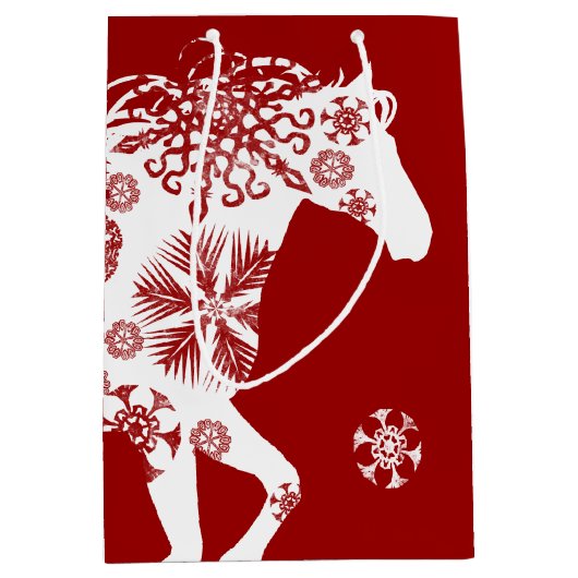 馬好き ミディアムペーパーバッグ (正面)