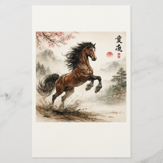馬好き, 中国 便箋 (正面)