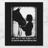 馬好き |馬と女の子 ワインラベル (シングルラベル)