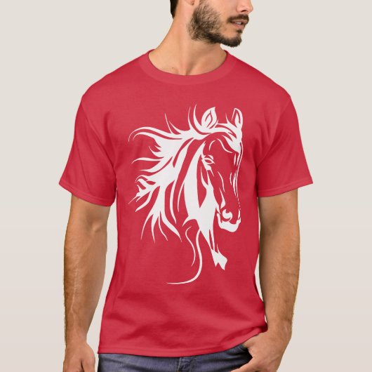 馬好き 馬の顔 馬のギフト Tシャツ (正面)