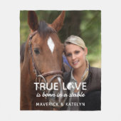 馬好きTrue Love安定したカスタムウマ科の写真 フリースブランケット (正面)
