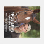 馬好きTrue Love安定したカスタムウマ科の写真 フリースブランケット (正面(横))