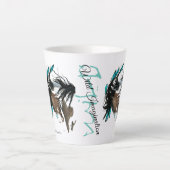 馬威厳のあるバイバイビハレのワイルドイマジネーション カフェラテマグ (正面)