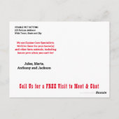 馬子会社郵便はがき郵送または配布資料 ポストカード (裏面)