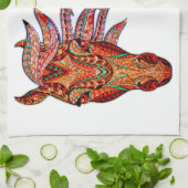 馬宝石モザイクカラフル女性のカーボーイ馬術 キッチンタオル (折り畳み)