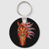 馬宝石モザイクカラフル女性のカーボーイ馬術 キーホルダー (正面)