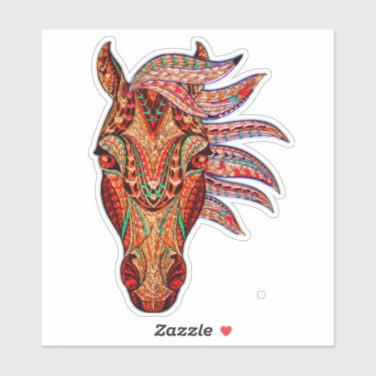 馬宝石モザイクカラフル女性のカーボーイ馬術 シール (シート)