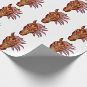 馬宝石モザイクカラフル女性のカーボーイ馬術 ラッピングペーパー (角)