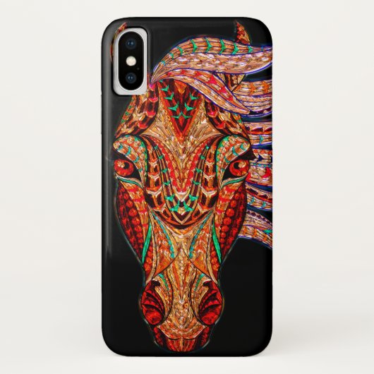 馬宝石モザイクカラフル女性のカーボーイ馬術 Case-Mate iPhoneケース (裏面)