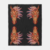 馬宝石モザイクカラフル女性のカーボーイ黒褐色 フリースブランケット (正面)