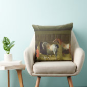 馬小屋および2頭の有名な連続した馬のbelongin クッション (椅子)