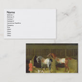 馬小屋および2頭の有名な連続した馬のbelongin 名刺 (正面/裏面)