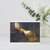 馬小屋に入る馬 ポストカード (スタンド正面)