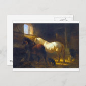 馬小屋に入る馬 ポストカード (正面/裏面)