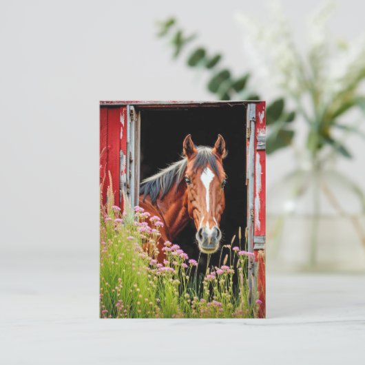 馬小屋のドア ポストカード (スタンド正面)
