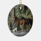 馬小屋のポーチ（Albrecht Adam著） セラミックオーナメント (右)