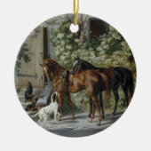 馬小屋のポーチ（Albrecht Adam著） セラミックオーナメント (正面)