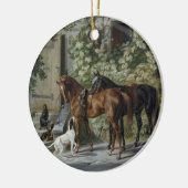 馬小屋のポーチ（Albrecht Adam著） セラミックオーナメント (左)