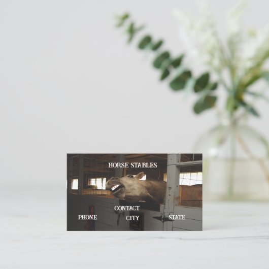 馬小屋の安定した動物歯 名刺 (スタンド正面)