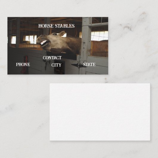 馬小屋の安定した動物歯 名刺 (正面/裏面)