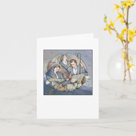 馬小屋の情景 カード (黄色い花)