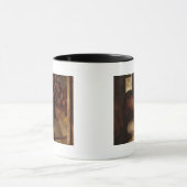 馬小屋の暗い栗毛の馬 マグカップ (中央)