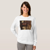 馬小屋の暗い栗毛の馬 Tシャツ (正面フル)