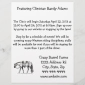 馬小屋または馬のイベントもしくは競売用のカスタムチラシ チラシ (裏面)